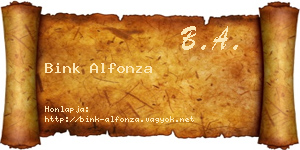 Bink Alfonza névjegykártya